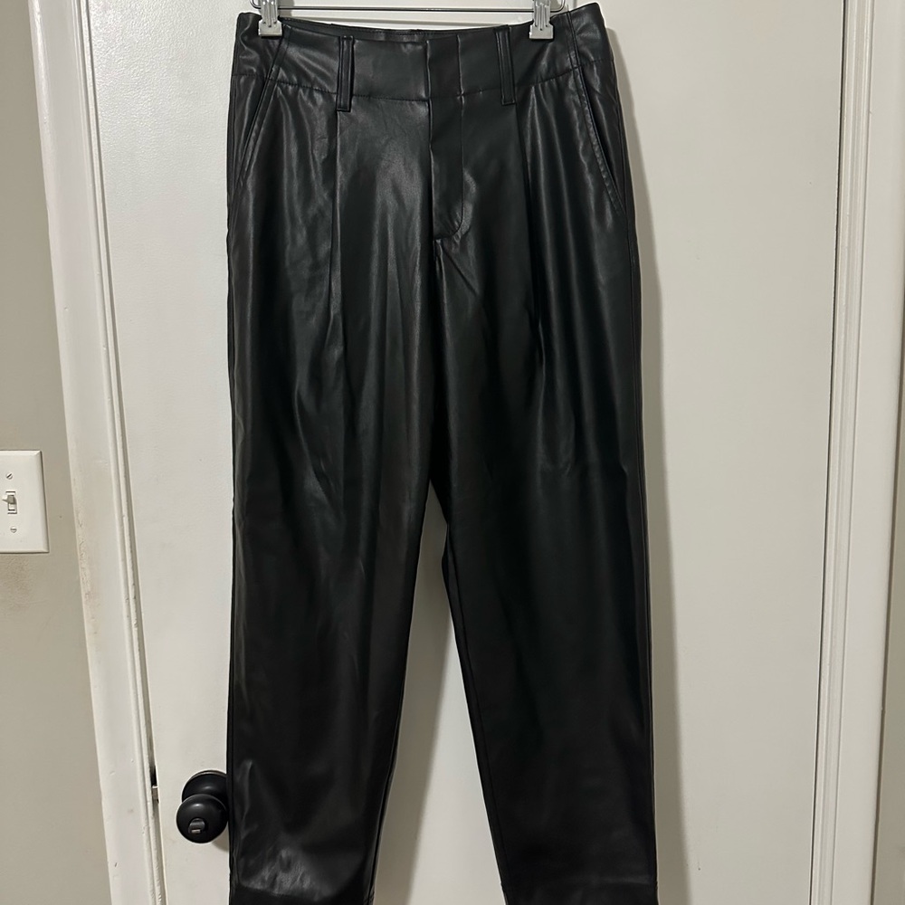 a new day Black Faux Leather High-Waist Pants